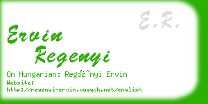 ervin regenyi business card